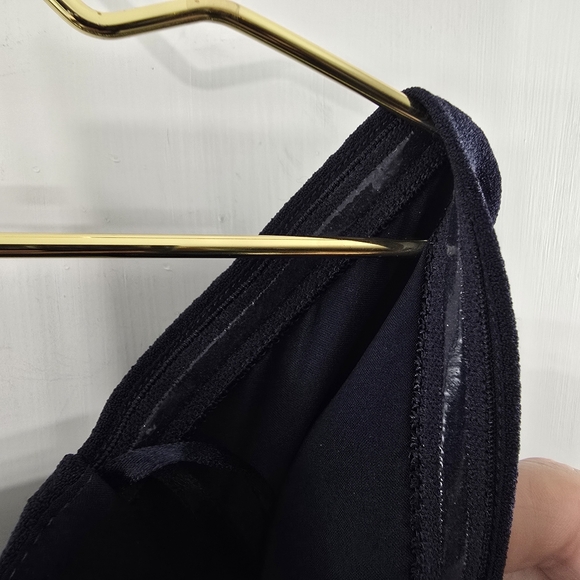 Eliza J Off The Shoulder Cascade Asymmetric Ruffle Sheath Dress Navy Blue Size 8 - Picture 11 of 15